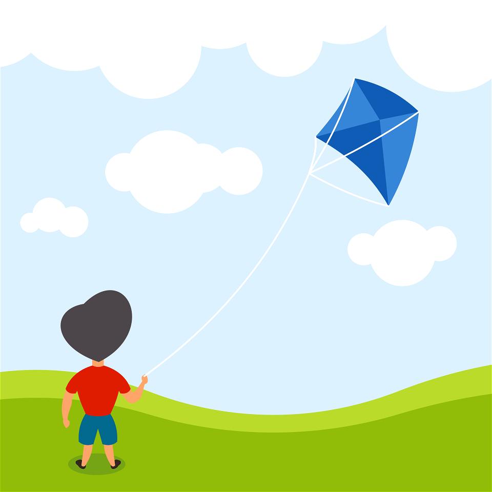Single continuous line drawing little boy and girl flying kite. Siblings  playing together. Kids playing kite in playground. Children with kites game  and they look happy. One line draw graphic design 8721747