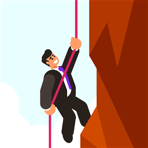 Climb mountain businessman. Free illustration for personal and commercial use.