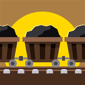 Coal carts. Free illustration for personal and commercial use.