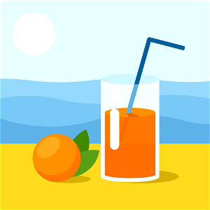 Cocktail drink beach. Free illustration for personal and commercial use.