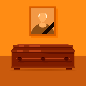 Coffin funeral. Free illustration for personal and commercial use.