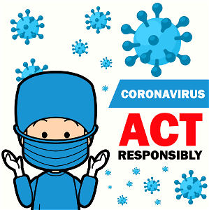 Coronavirus act responsibly. Free illustration for personal and commercial use.