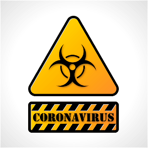 Coronavirus warning pdv. Free illustration for personal and commercial use.