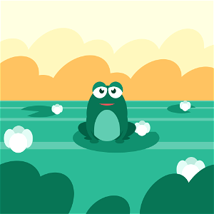 Cute frog. Free illustration for personal and commercial use.