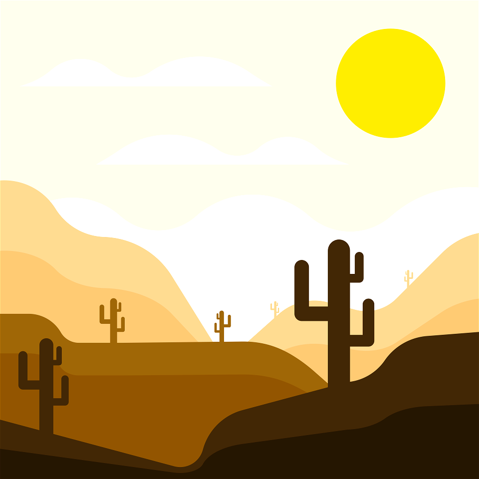 Desert landscape clipart. Free illustration for personal and commercial use.