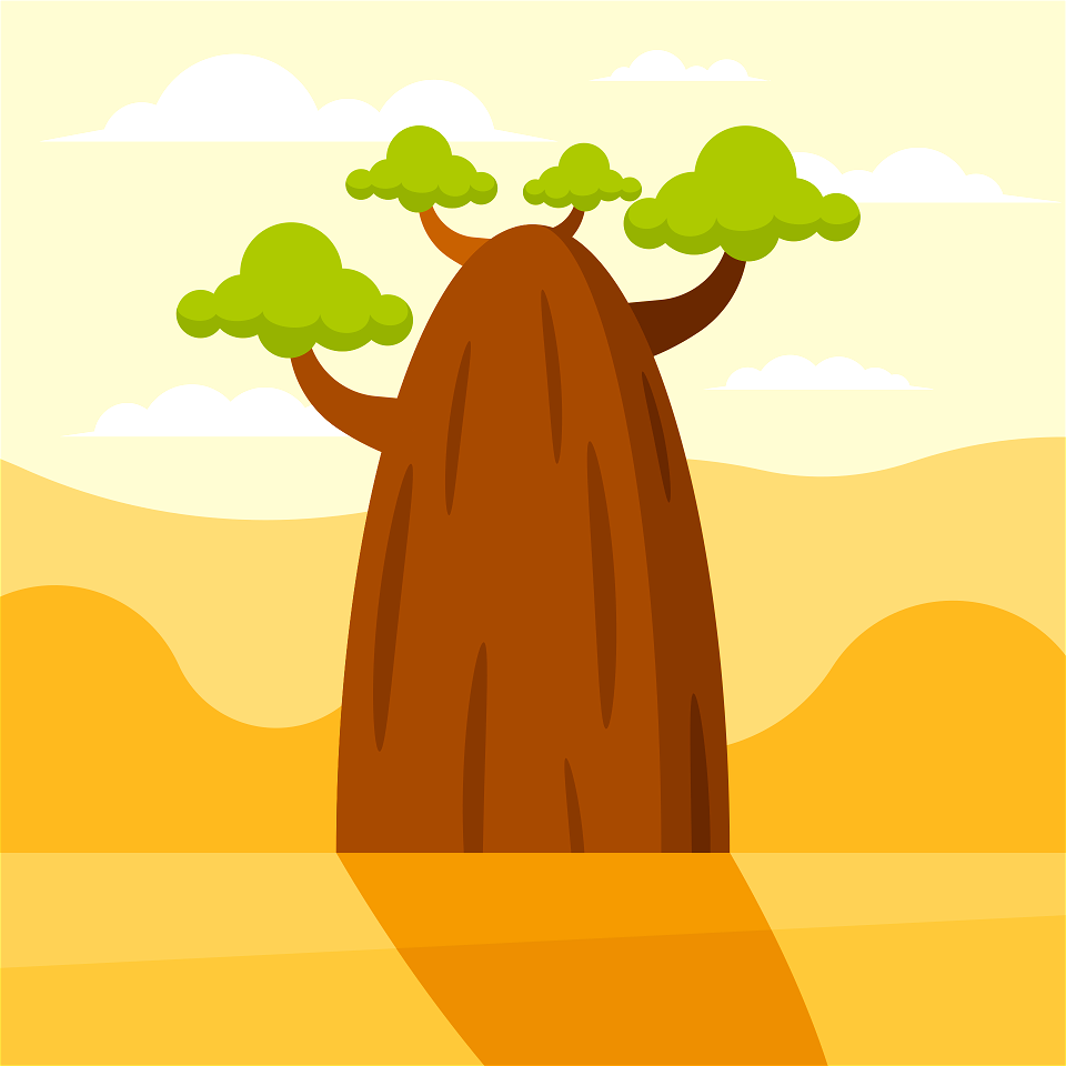 Desert tree. Free illustration for personal and commercial use.