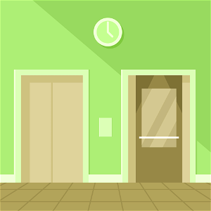 Elevator exit door. Free illustration for personal and commercial use.