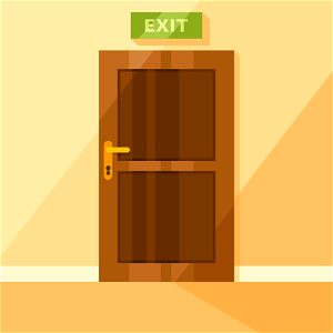 Exit door. Free illustration for personal and commercial use.