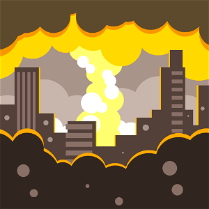 Explosion in the city. Free illustration for personal and commercial use.