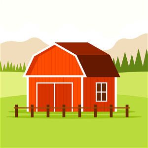 Farm building. Free illustration for personal and commercial use.