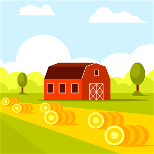 Farm building. Free illustration for personal and commercial use.