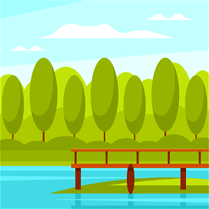 Fishing bridge. Free illustration for personal and commercial use.