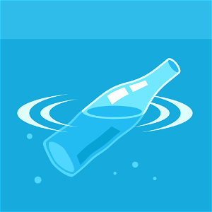 Floating bottle. Free illustration for personal and commercial use.