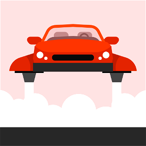 Flying car. Free illustration for personal and commercial use.