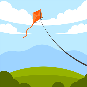 Flying kite. Free illustration for personal and commercial use.