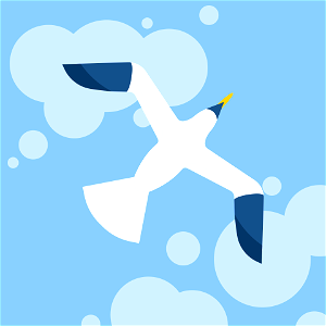 Flying seagull. Free illustration for personal and commercial use.