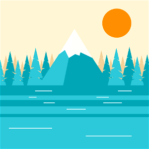 Forest and mountains. Free illustration for personal and commercial use.
