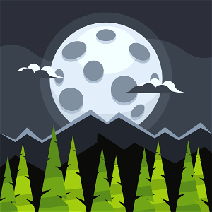 Full moon night. Free illustration for personal and commercial use.