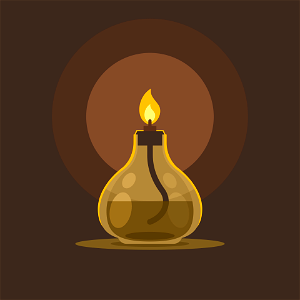Glass candle icon. Free illustration for personal and commercial use.