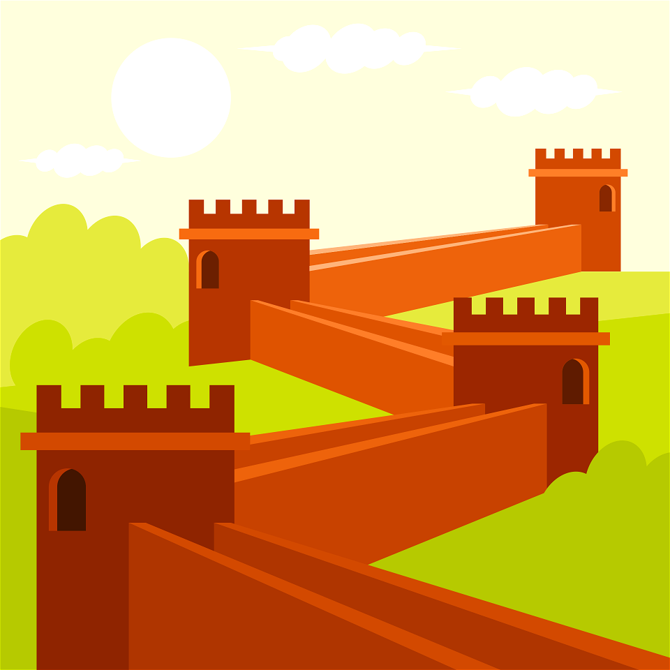 Great wall of china. Free illustration for personal and commercial use.