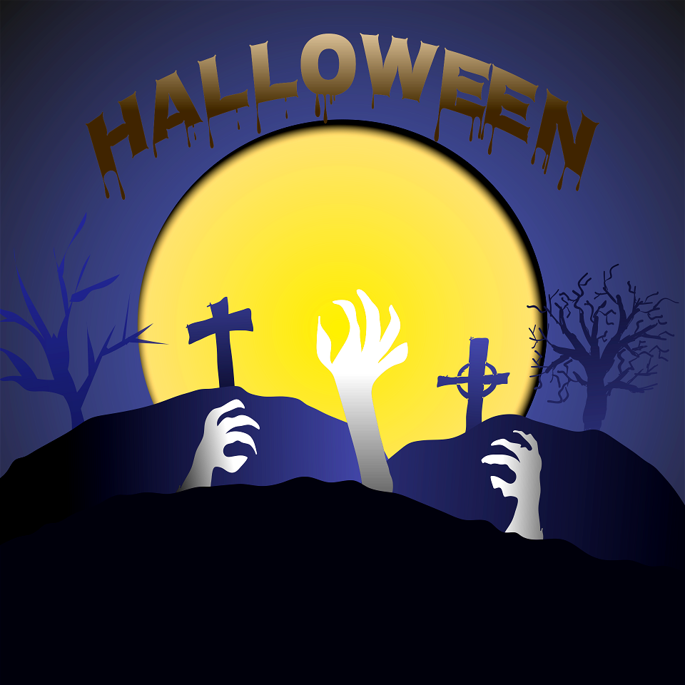 Halloween night. Free illustration for personal and commercial use.