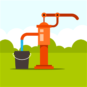 Hand water pump. Free illustration for personal and commercial use.