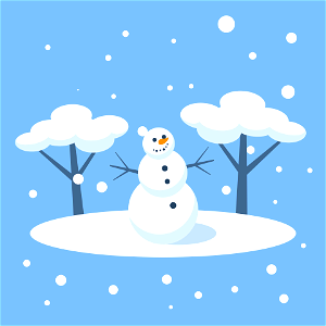 Happy snowman. Free illustration for personal and commercial use.