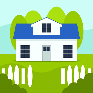 House blue roof. Free illustration for personal and commercial use.