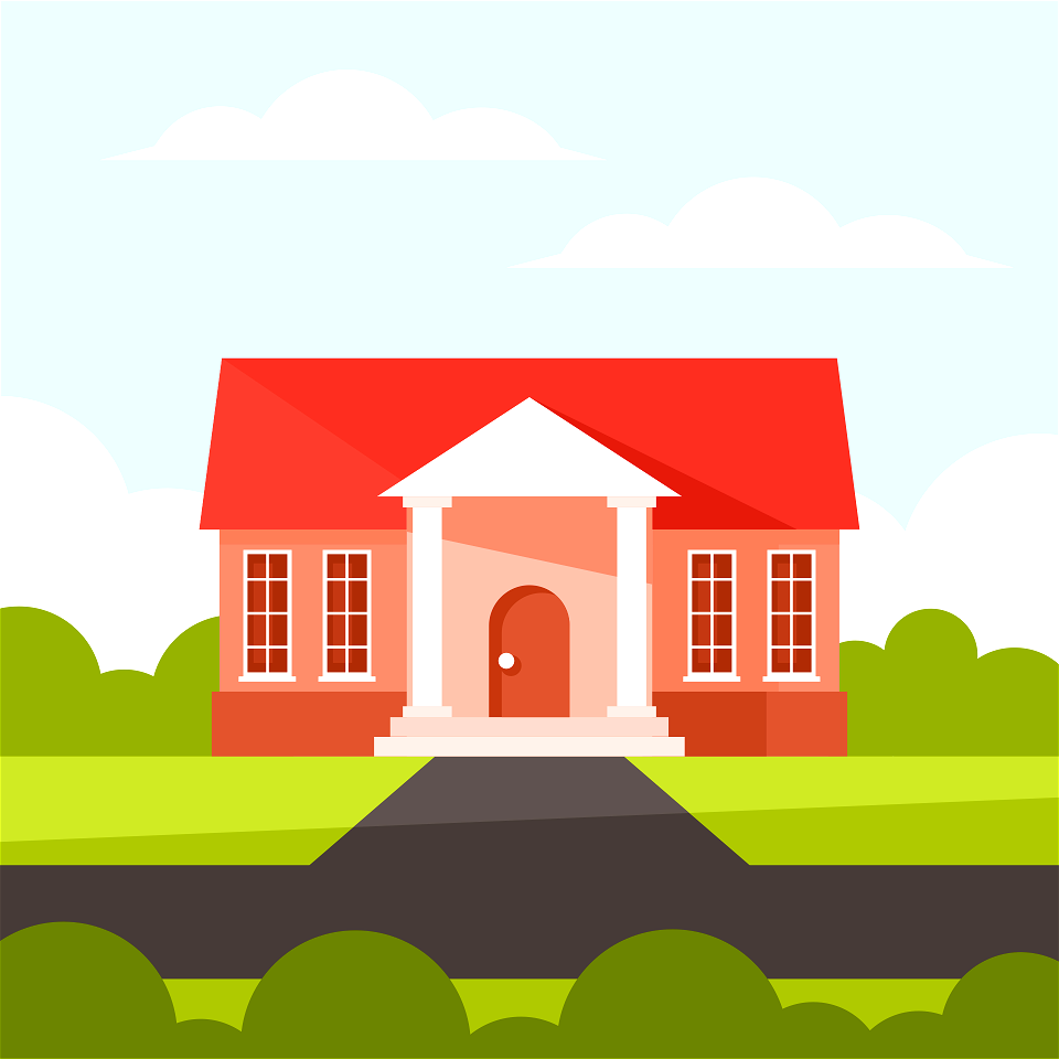 House with columns. Free illustration for personal and commercial use.