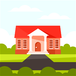 House with columns. Free illustration for personal and commercial use.