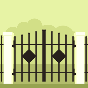 Iron gate. Free illustration for personal and commercial use.