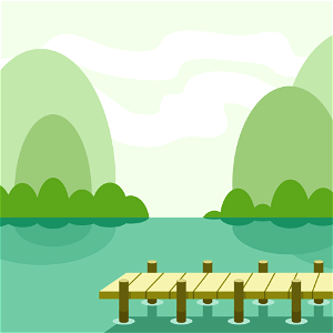 Lake pier. Free illustration for personal and commercial use.