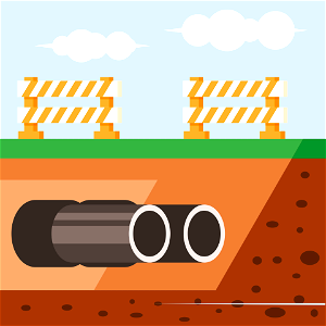 Laying water pipe. Free illustration for personal and commercial use.