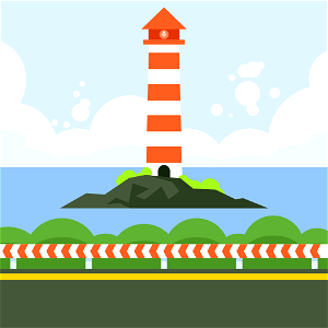 Lighthouse on the island. Free illustration for personal and commercial use.