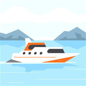 Luxury yacht boat. Free illustration for personal and commercial use.