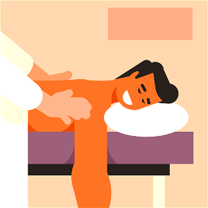 Man gets a massage. Free illustration for personal and commercial use.