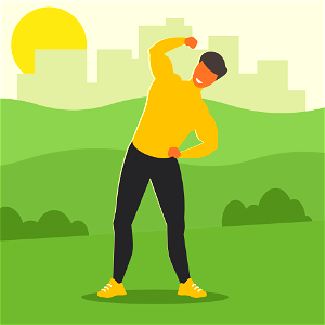 Man jogging in park. Free illustration for personal and commercial use.