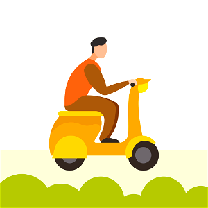 Man on motorbike. Free illustration for personal and commercial use.