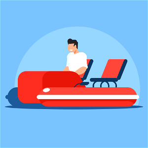 Man riding catamaran. Free illustration for personal and commercial use.