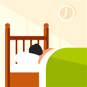 Man sleeps in bed clip art. Free illustration for personal and commercial use.