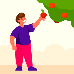 Man with apple. Free illustration for personal and commercial use.