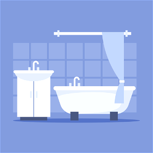 Modern bathroom clipart. Free illustration for personal and commercial use.