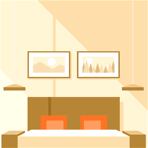 Modern bedroom. Free illustration for personal and commercial use.