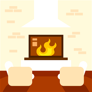 Modern fireplace. Free illustration for personal and commercial use.