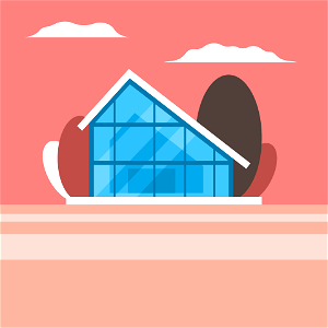 Modern villa. Free illustration for personal and commercial use.
