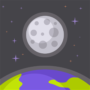 Moon above the earth. Free illustration for personal and commercial use.