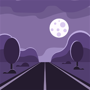 Night road. Free illustration for personal and commercial use.