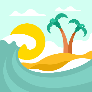 Ocean wave tropics. Free illustration for personal and commercial use.