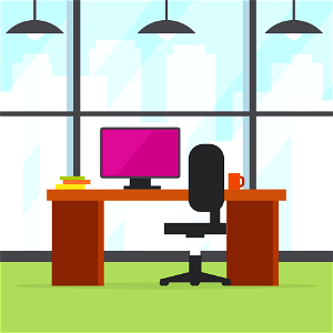 Office interior building. Free illustration for personal and commercial use.