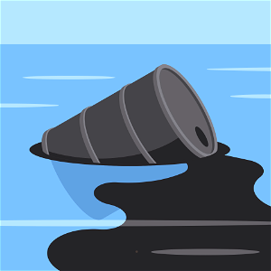 Oil spill barrel. Free illustration for personal and commercial use.